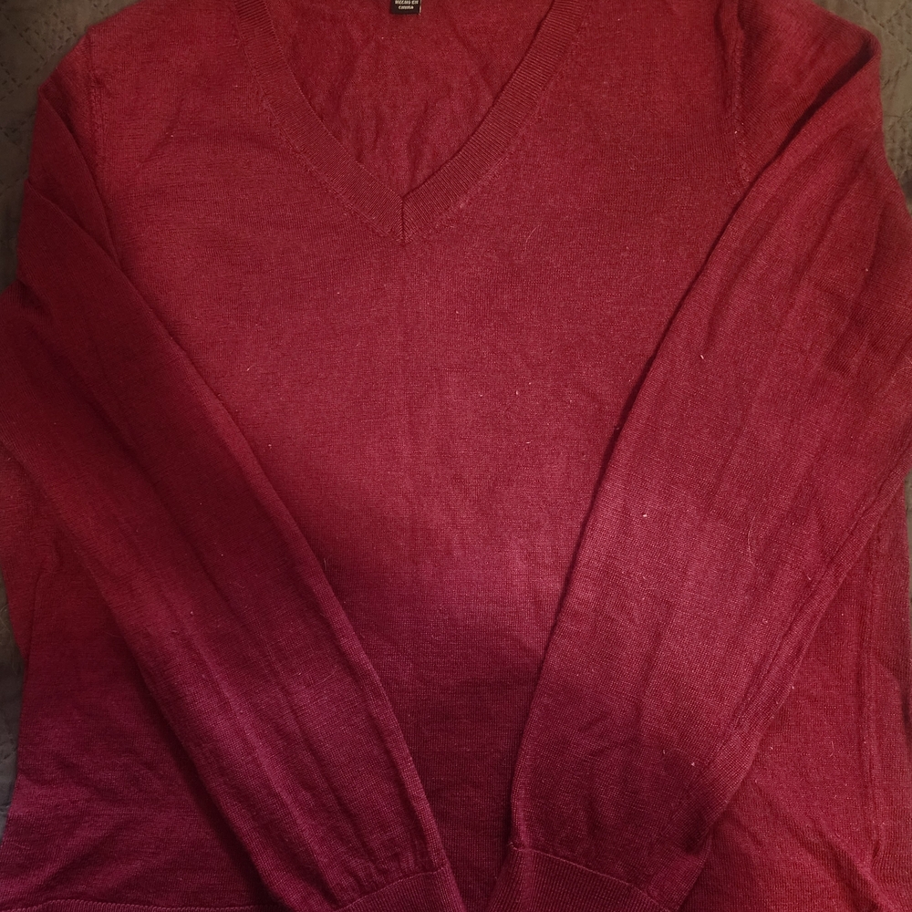 Katherine Barclay Burgundy V-Neck Sweater